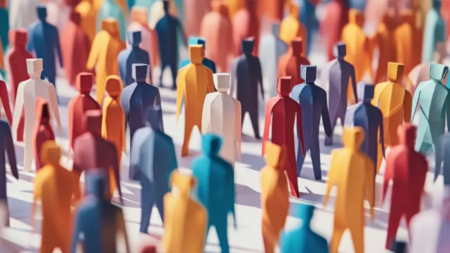 crowd of paper figures